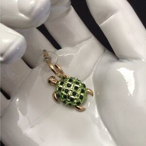 Green and Gold Turtle Earring